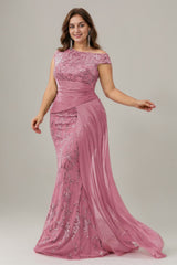 Curveins Plus Size One Shoulder Sleeveless Embroidered Sequin Patchwork Bodycon Maxi Dress