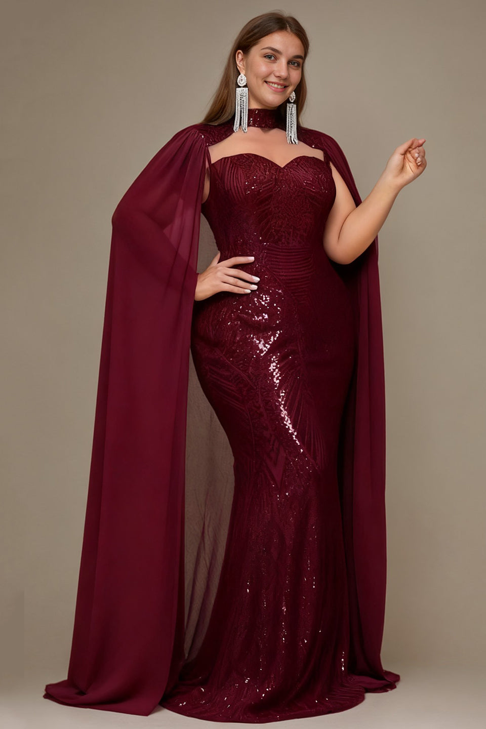 Curveins Glamorous Plus Size Off-Shoulder Sequin Bodycon Maxi Dress