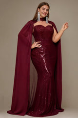 Curveins Glamorous Plus Size Off-Shoulder Sequin Bodycon Maxi Dress