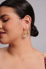 Curveinse Vintage Irregular Metallic Statement Designer Earrings