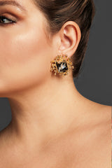 Curveins Vintage Resin-Inlaid Stud Earrings