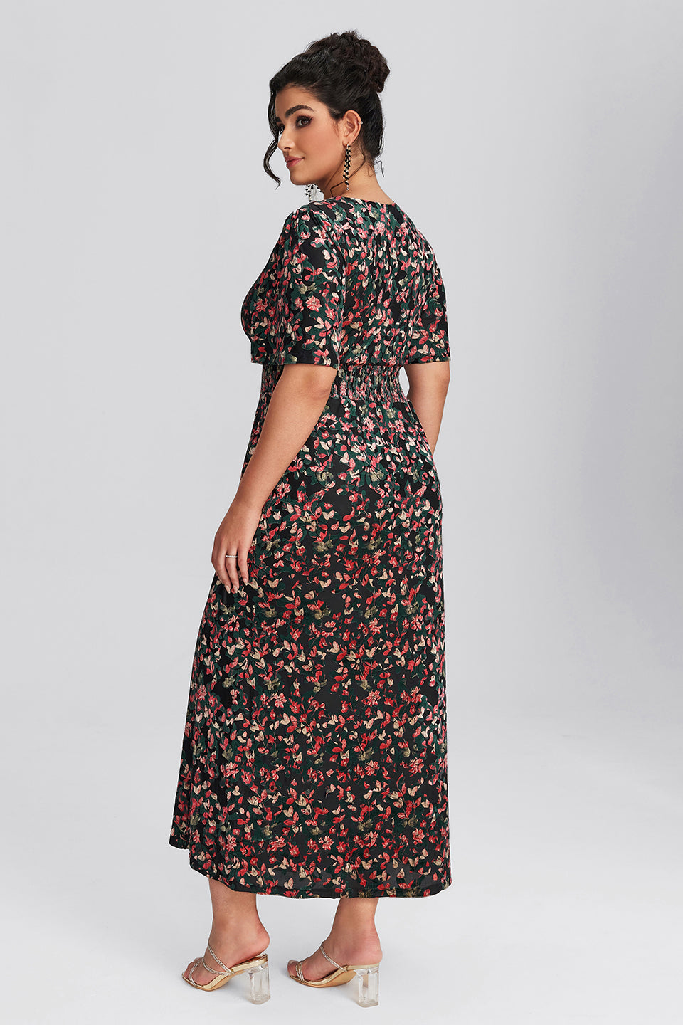 Plus Size Floral Dresses back