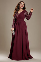 Curveins Plus Size V-Neck Sequin Bodycon Maxi Dress