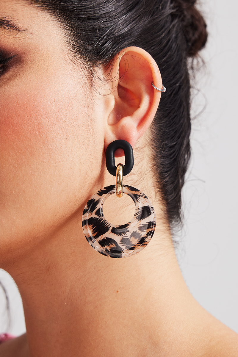 Curveins Leopard Print Earrings