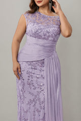 Curveins Plus Size One Shoulder Sleeveless Embroidered Sequin Patchwork Bodycon Maxi Dress