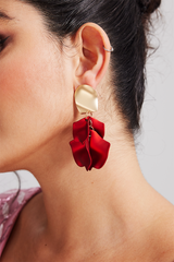 Curveins red petal Earrings