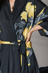 Curveins Plus Size Satin Ice Silk Cooling Lightweight Loose Fit Robe Nightwear