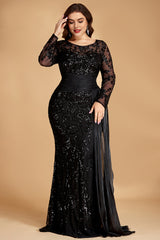 Curveins Plus Size Round Neck Embroidered Tie-Sash Bodycon Maxi Dress