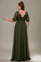 Curveins Plus Size V-Neck Sequin Floral Patchwork Maxi Dress