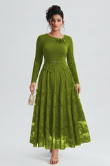 Curveins Plus Size Flowing Solid and Printed Panel Pleated Midi Skirt