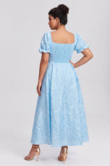 Curveins Plus Size V Neck Short Sleeve Printed Ruched Waist Elegant Maxi Dress