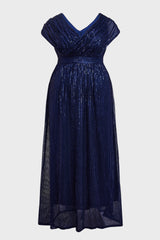 Curveins Plus Size V-Neck Sequin Maxi Dress