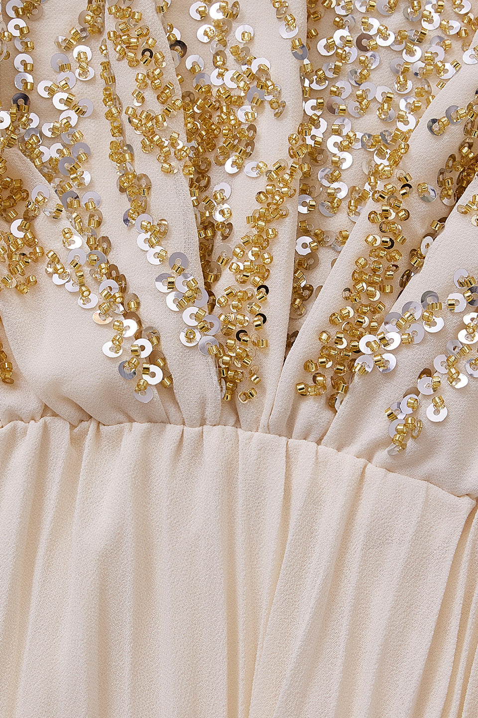 Curveins Plus Size V-Neck Sequin Glitter High-Low Maxi Dress