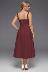 Curveins Plus Size Strap Fishbone Corset Midi Dress