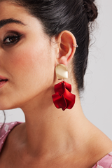 Curveins red petal Earrings