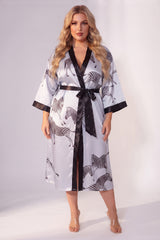 Curveins Plus Size Ice Silk Breathable Soft Cooling Summer Night Robe