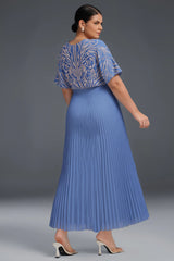 Curveins Plus Size V-Neck Sequin Glitter High-Low Maxi Dress