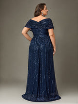 Curveins Plus Size V-Neck Sequin Maxi Dress