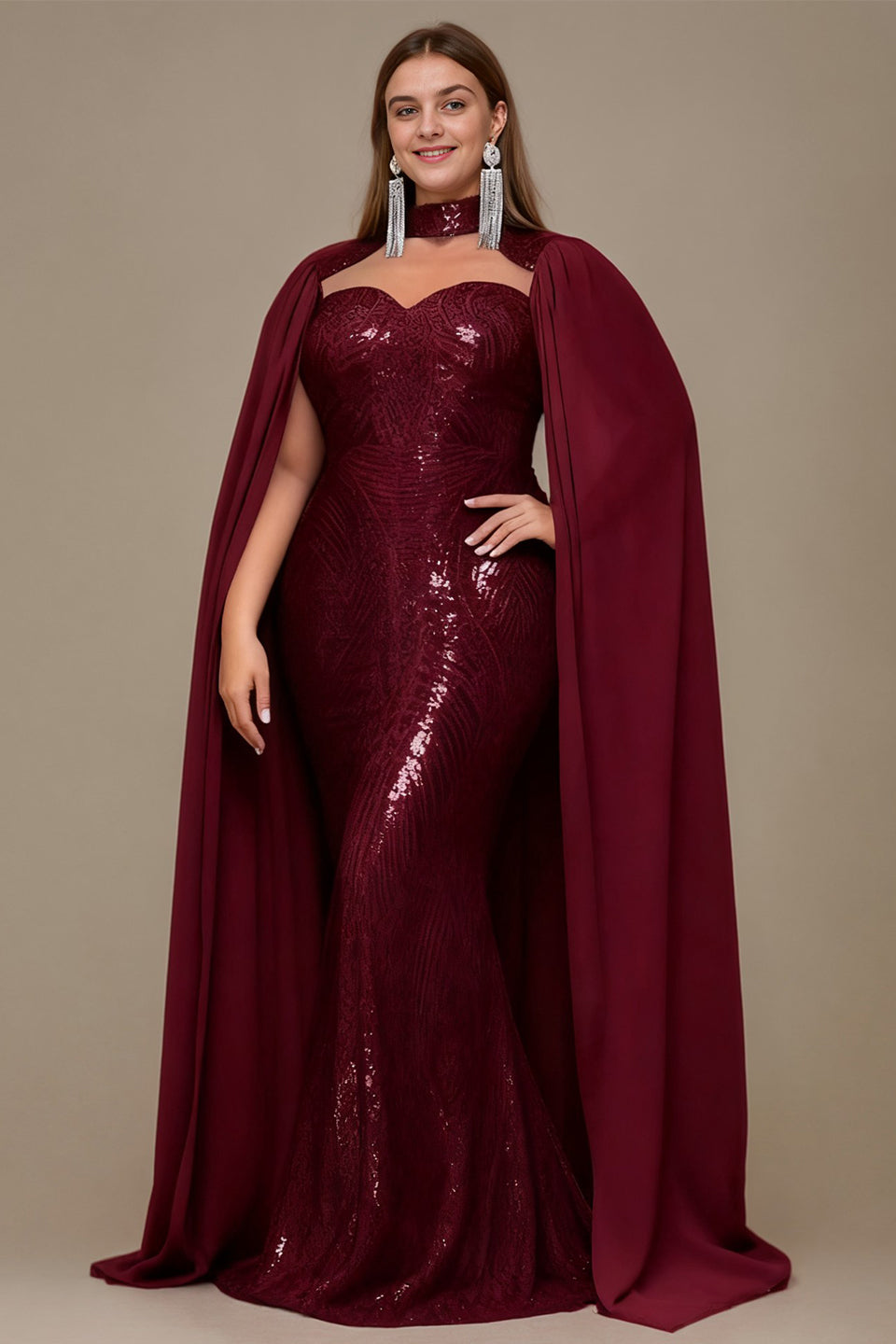 Curveins Glamorous Plus Size Off-Shoulder Sequin Bodycon Maxi Dress