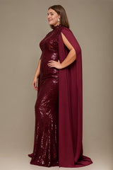 Curveins Glamorous Plus Size Off-Shoulder Sequin Bodycon Maxi Dress