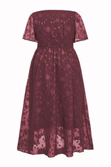 Curveins Plus Size V-Neck High-Waist Pleated Maxi Dress