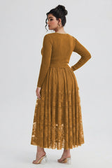 Curveins Plus Size Flowing Solid and Printed Panel Pleated Maxi Dress