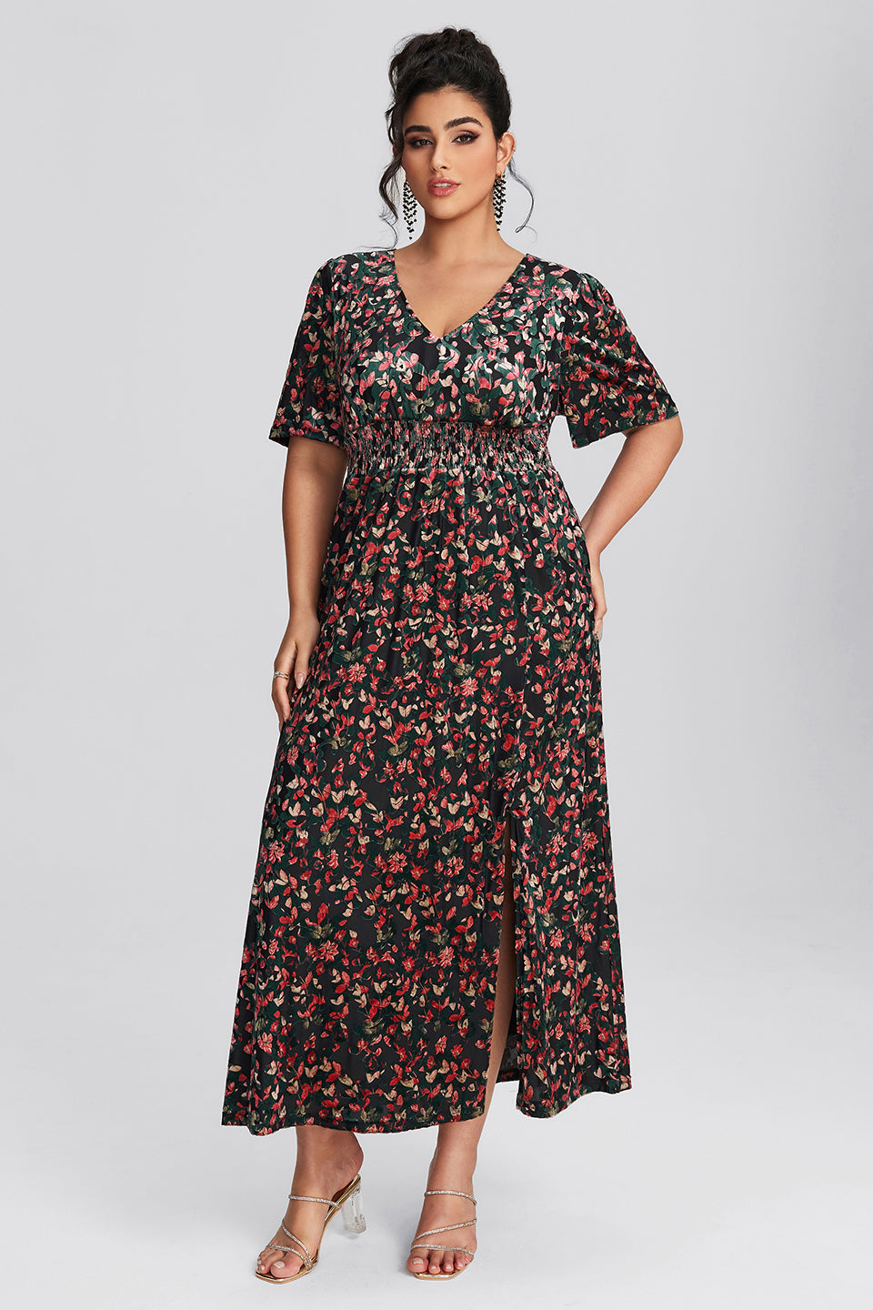 Plus Size Floral Dresses front