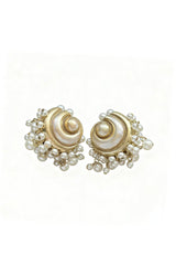 Curveins Vintage Conch Pearl Clip-On Earrings