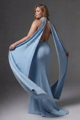 Curveins Plus Size Bandeau Fitted Waist Mermaid Long Dress Evening Gown