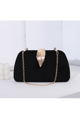 Curveins Elegant Velvet Metal Leaf Clutch Chic Compact Design Bag