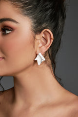 Curveins Modern Sculpted Metal Irregular Shape Earrings