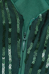 Curveins Plus Size V Neck Long Sleeve Sequin Maxi Dress