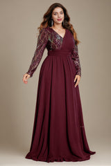 Curveins Plus Size V-Neck Sequin Bodycon Maxi Dress