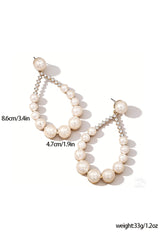 Curveins Dramatic-Rhinestone-Pearl Oversized-Teardrop-Hoop Earring