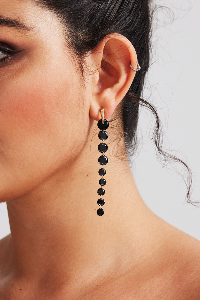 Curveins Linear Bead Ball Drop Post Earrings