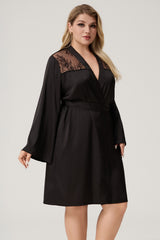 Curveins Plus Size Hollow Back Floral Satin Jacket, Elegant Chic Lightweight Outerwear