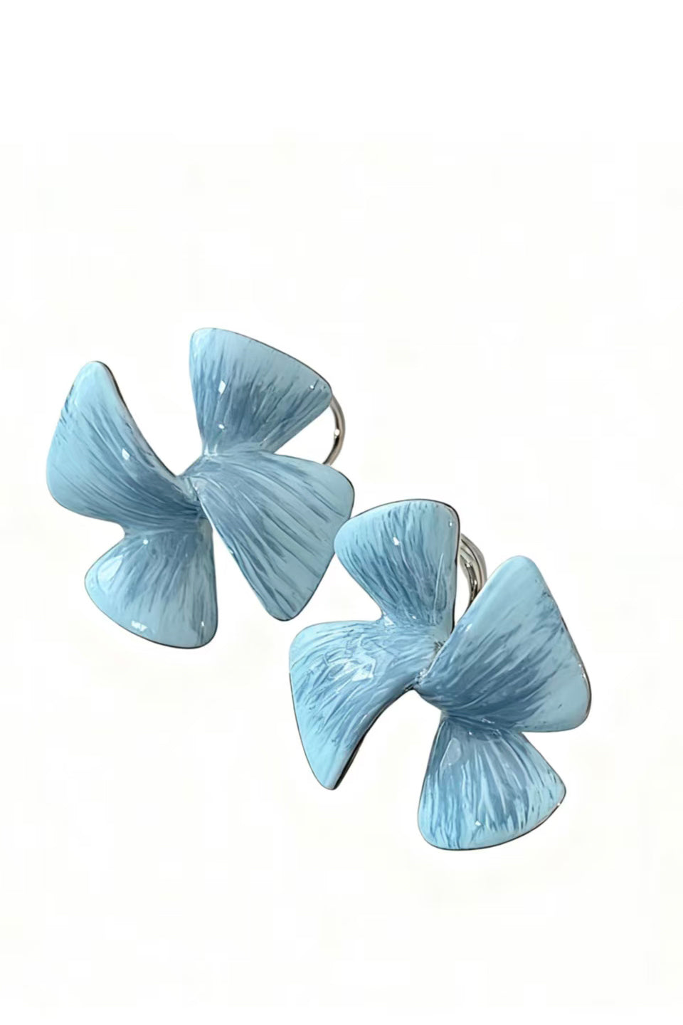 Curveins Spring Gradient Blue Bow Earrings