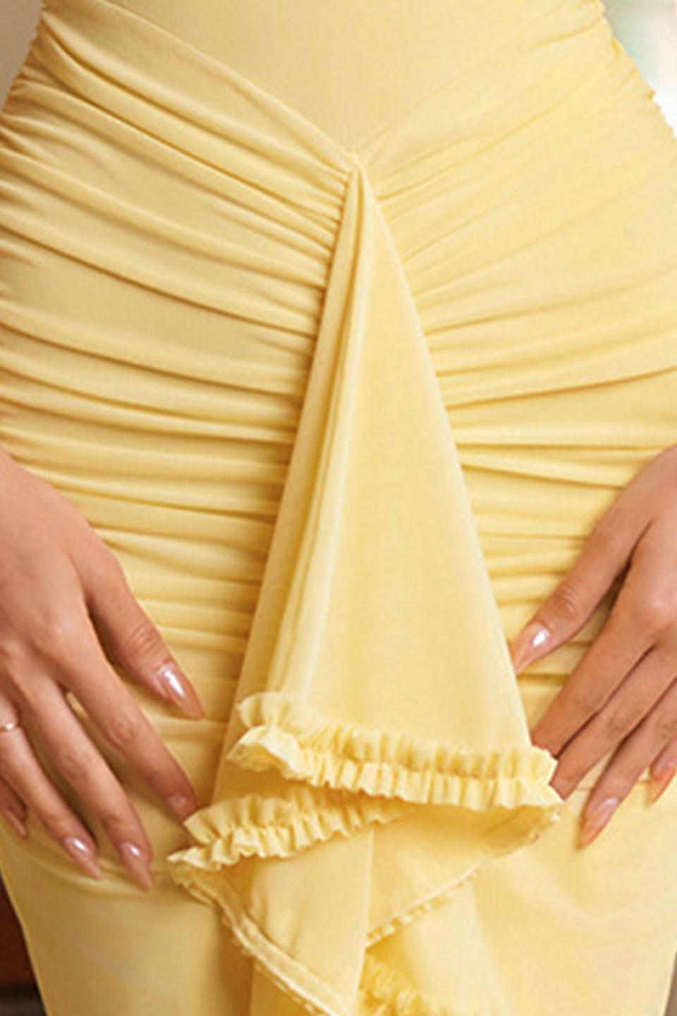 Curveins Plus Size Off Shoulder Strap Maxi Dress with Asymmetrical Hem Elegant Style