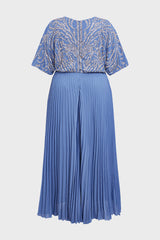 Curveins Plus Size V-Neck Sequin Glitter High-Low Maxi Dress