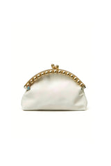 Curveins Elegant Chic Pearl Metal Dumpling Shell Evening Clutch Crossbody Bag