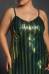 Curveins Plus Size Sequin Sleeveless Maxi Dress