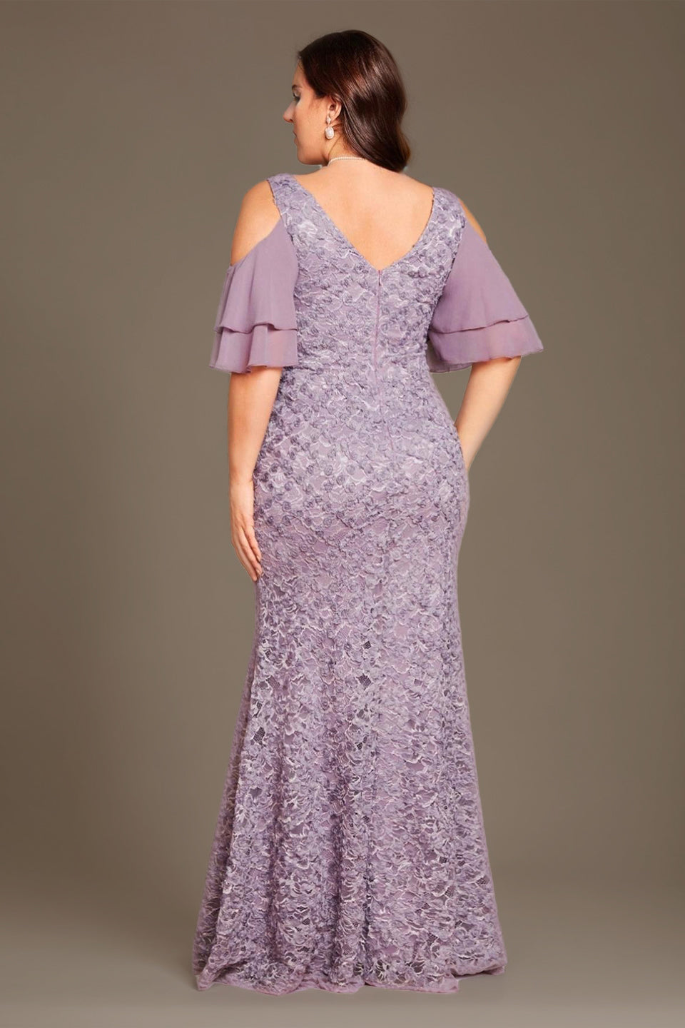 Curveins Plus Size V-Neck Long Sequin Mermaid Bodycon Maxi Dress