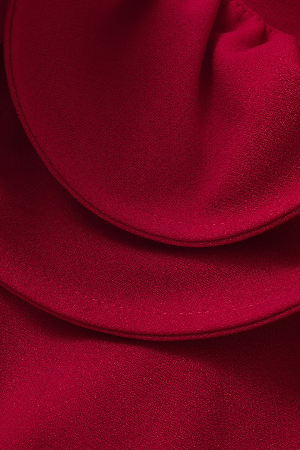 Curveins Plus Size Round-Neck Ruffled Long-Sleeve Elegant Pleated Maxi Dress