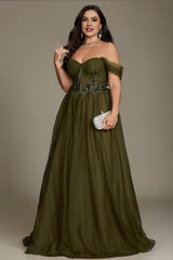 Curveins Plus Size Off-Shoulder Strapless Sleeveless Cinched-Waist Maxi Dress