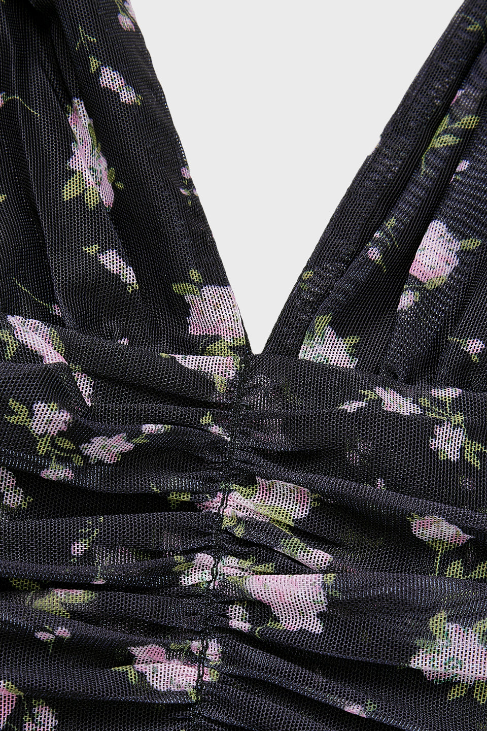 Curveins Plus Size V Neck Long Sleeve Floral Tiered Maxi Dress