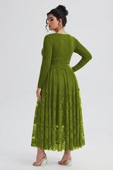 Curveins Plus Size Flowing Solid and Printed Panel Pleated Midi Skirt