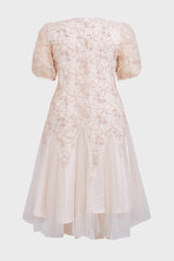 Curveins Plus Size V-Neck Embroidered Tiered Ruffle Maxi Dress