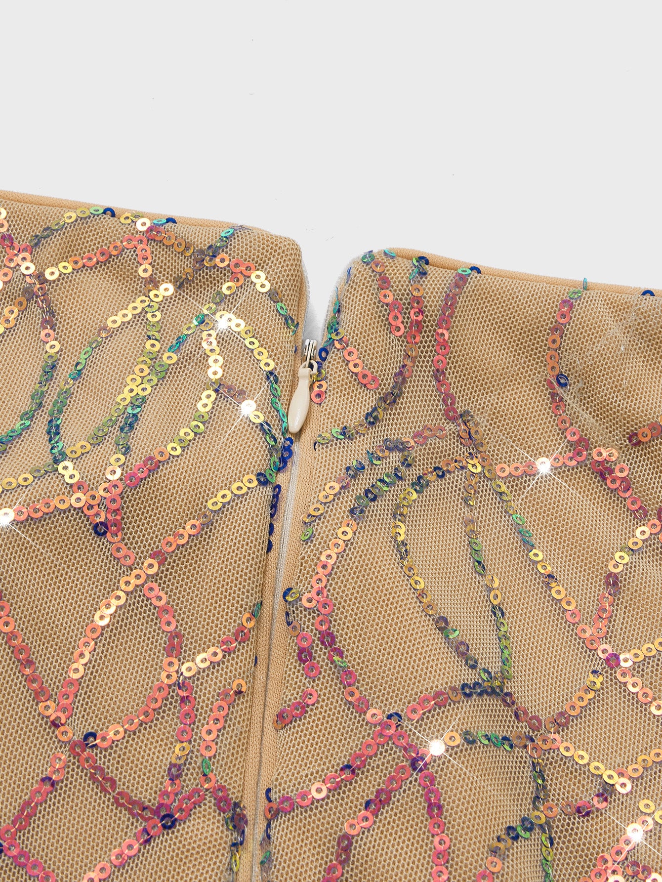 Curveins Plus Size Off-Shoulder Waist Cinched Striped Sequin Maxi Evening Dress