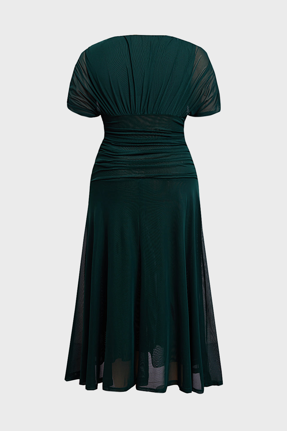 pleated batwing sleeve waist cinching dress Curveins Plus Size V Neck Cinched Maxi 26/4X / Green school functions Color:Brown 3F37501 Nigerian Wedding Attire Guide ecb90d