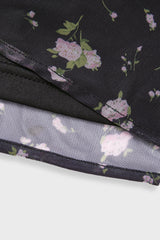 Curveins Plus Size V Neck Long Sleeve Floral Tiered Maxi Dress